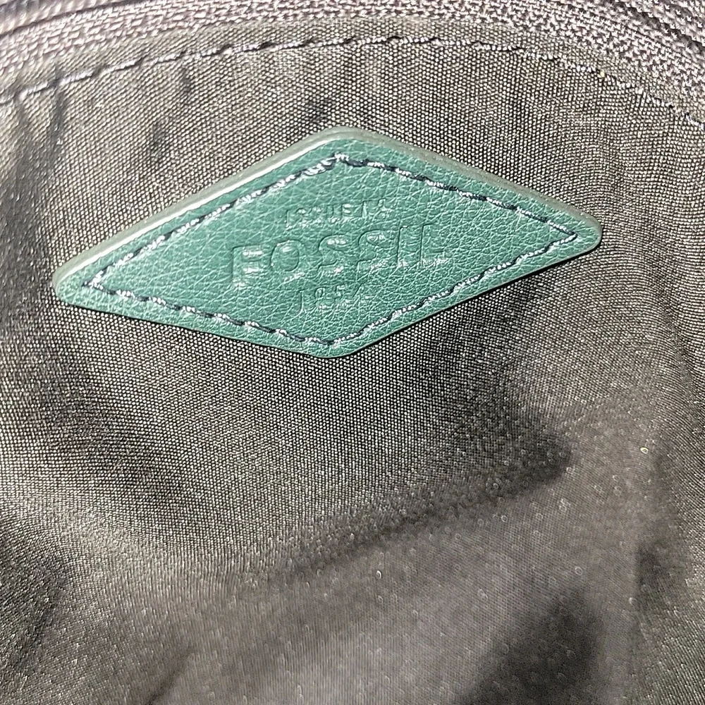 Fossil Green Leather Backpack Shoulder Bag